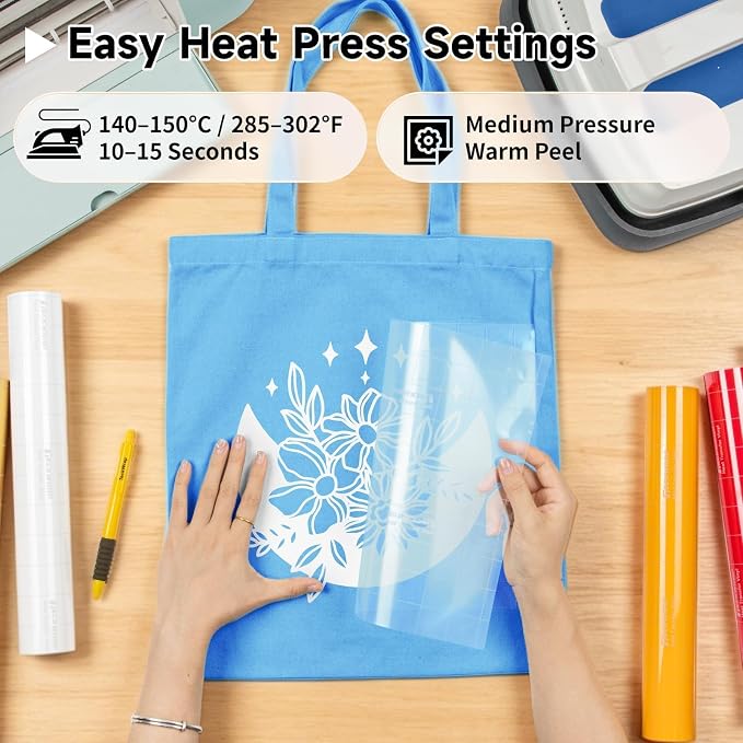 TECKWRAP Heat Transfer Vinyl for T-Shirts, 50+ Washes, REACH Certified & Dryer