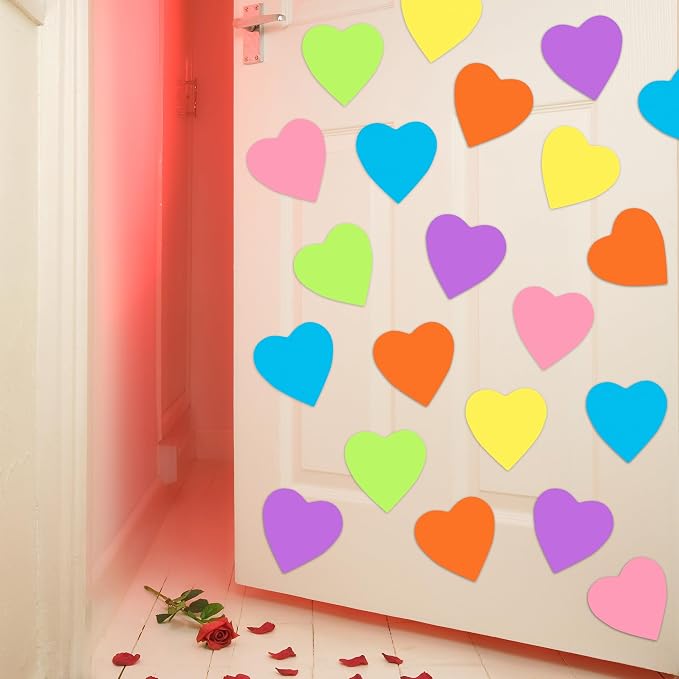 90 Pieces Heart Cutouts Paper Hearts Heart Shape Cards 5.5 Inches Large