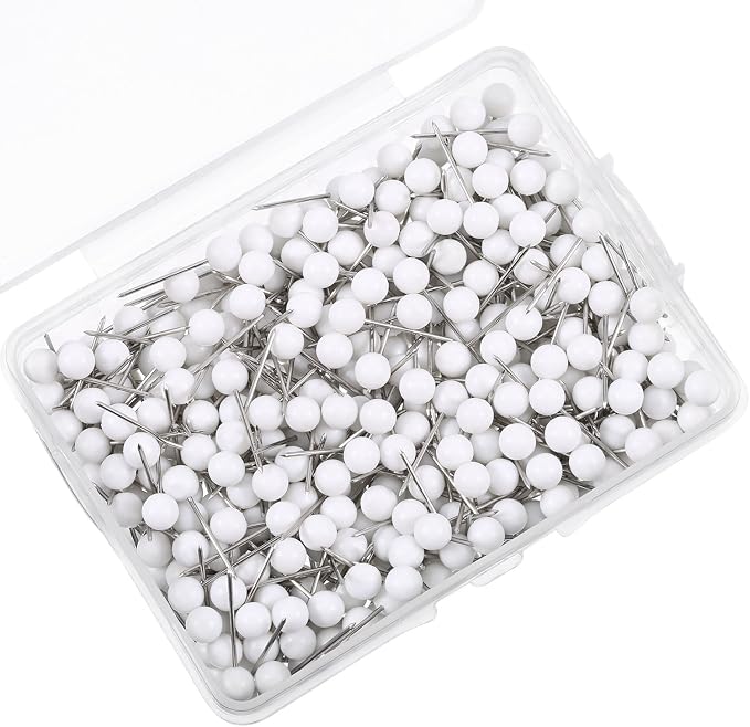 WILLBOND 500 Pack Map Push Pins Map Tacks Small Round Head Push Pins Thumb Tacks