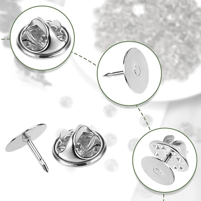 JANYUN 120 Pairs Butterfly Clutch Tie Tacks Metal Safty Secure Pin Back | Silver