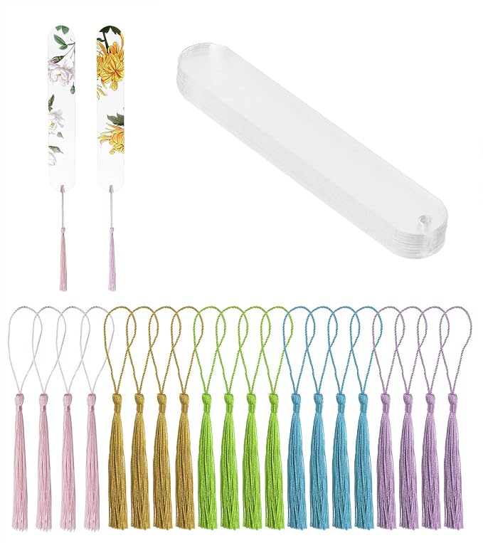Blank Clear Acrylic Bookmarks Penta Angel 20Pcs Plastic Craft Transparent