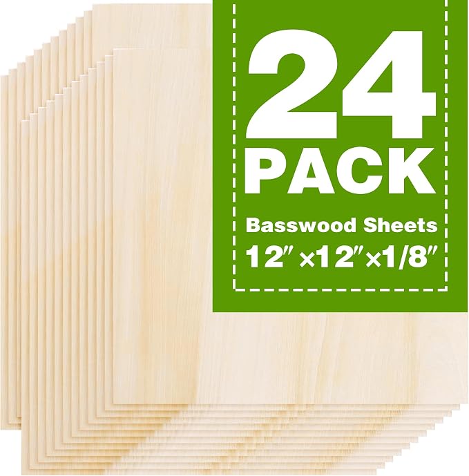 Basswood Sheets 12"x12"x1/8", 3mm Basswood