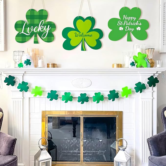 Large Size 12" Wooden Shamrock Ornaments to Paint, St. Patrick's Day Decoration