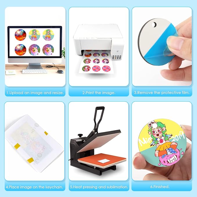 HTVRONT Sublimation Keychain Blanks