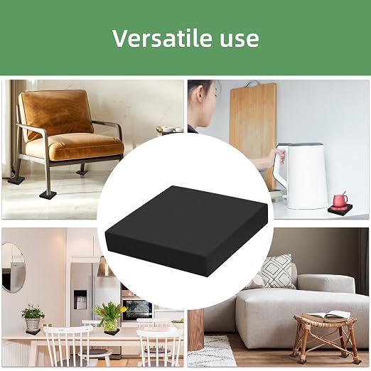 8Pcs Black EVA Foam Pad 4in x 4in x 3/4in High Density Closed Cell Foam Sheet