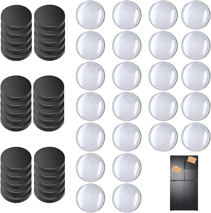 48Pcs Transparent Glass CabochonsMagnets
