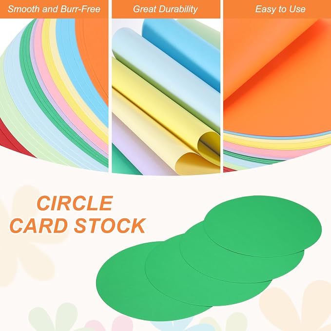 MECCANIXITY 24 Pcs Circle Card Stock, 6.7 Inch Round Cutouts Paper Thick