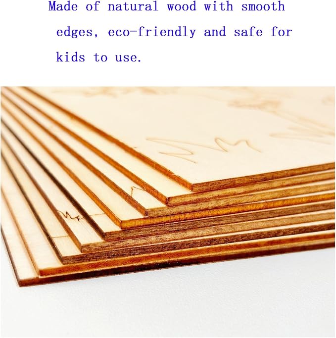 Piatoeke 16PCS 5.9×4.7in Unfinished Wood Crafts to Paint, DIY Fun Things to