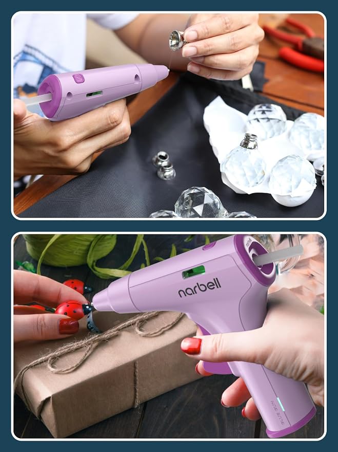 Narbell Cordless Hot Glue Gun Kit with, Less Drip Nozzle, Auto Shut-Off