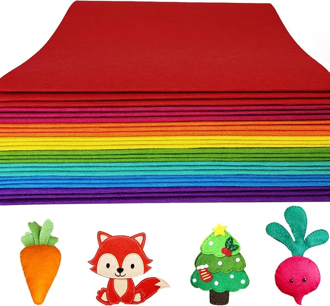 24 Pcs 11.8 x 35.4 Inch Wool Blend Felt Sheets