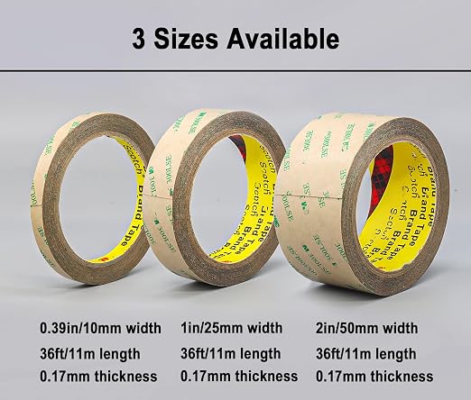 3M 300LSE Double Sided Tape 1in x 36ft, Removable Heavy Duty Tape | Double