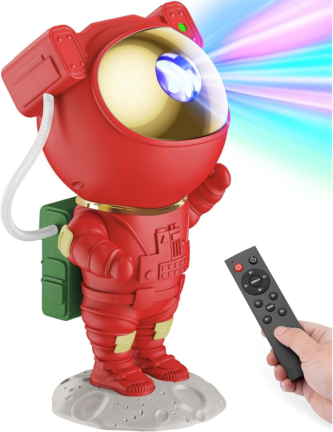 Mooyran Christmas Light Projector Indoor - Red Astronaut Galaxy Projector, Festive Holiday Decor, Romantic Lights for Bedroom, Unique with Remote & Timer