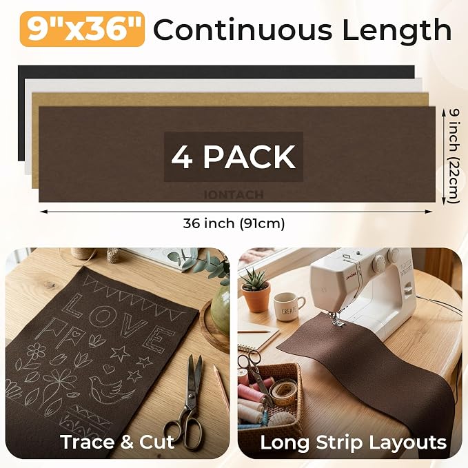 IONTACH 9" X 36" Soft Felt Sheets 1.6mm Thick | Acrylic Felt Fabric