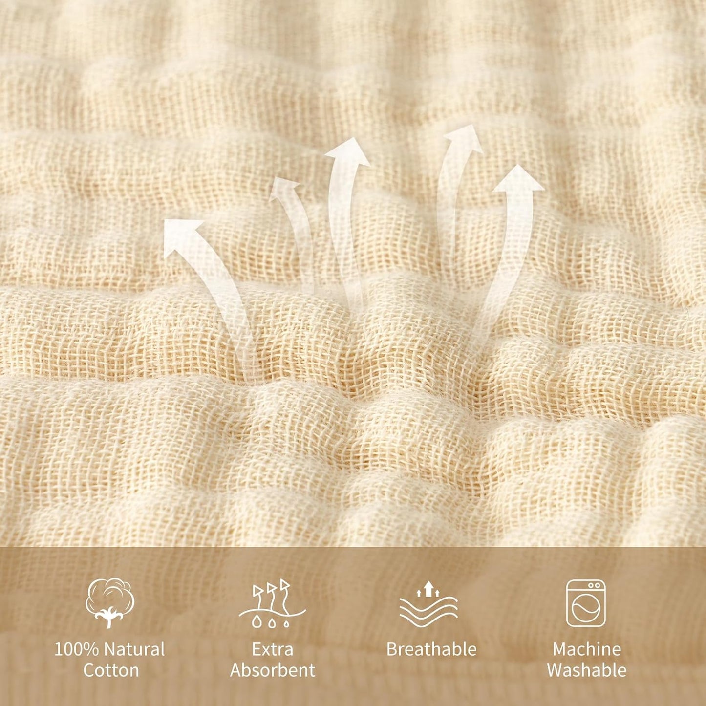 david's kids 2 Pack Hooded Baby Towels, 100% Muslin Cotton 6-Layer Ultra Soft Breathable Absorbent Baby Bath Towels for Infant and Toddler, Newborn Essentials, Large 32x32Inch, Woodland Animals