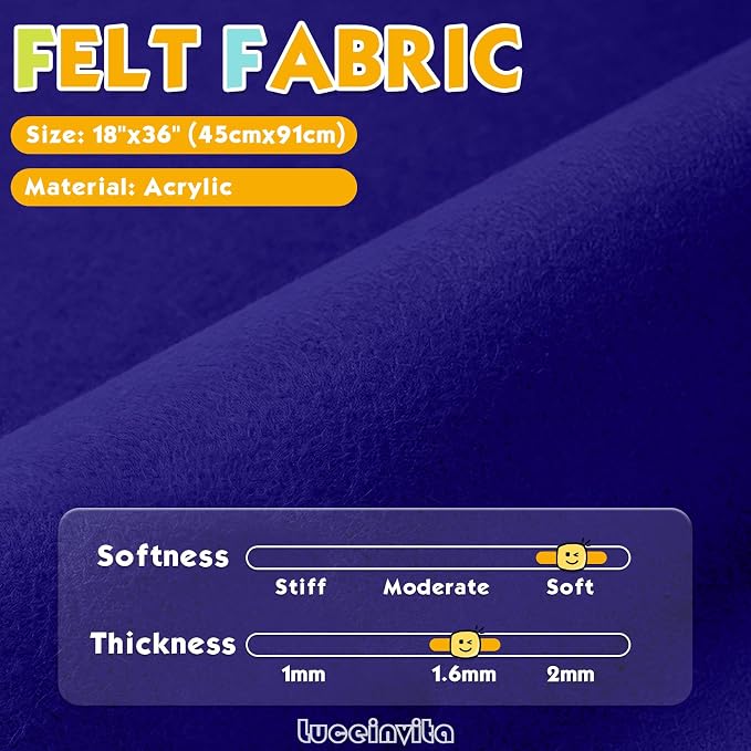 Royal Blue 18" X 36" Felt Fabric Sheet