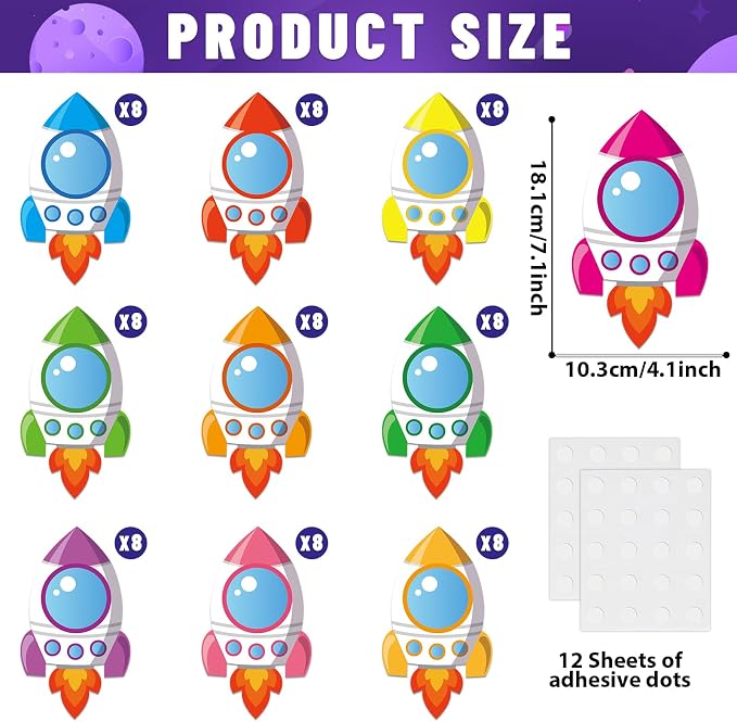 gisgfim 80Pcs Rocket Cutouts Back to School Decorations Bulletin Board Outer