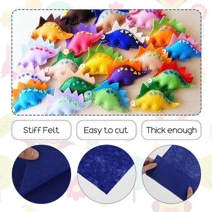 10Pcs Felt Sheets Fabric, for Halloween Christmas, for DIY and Sewing Projects