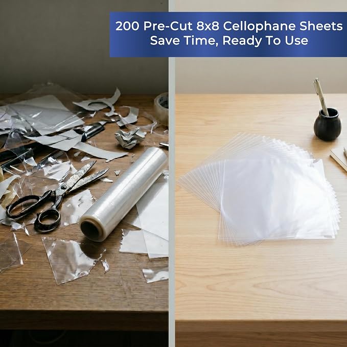 FIESTA WRAPS Clear Cellophane Sheets 200-Pack