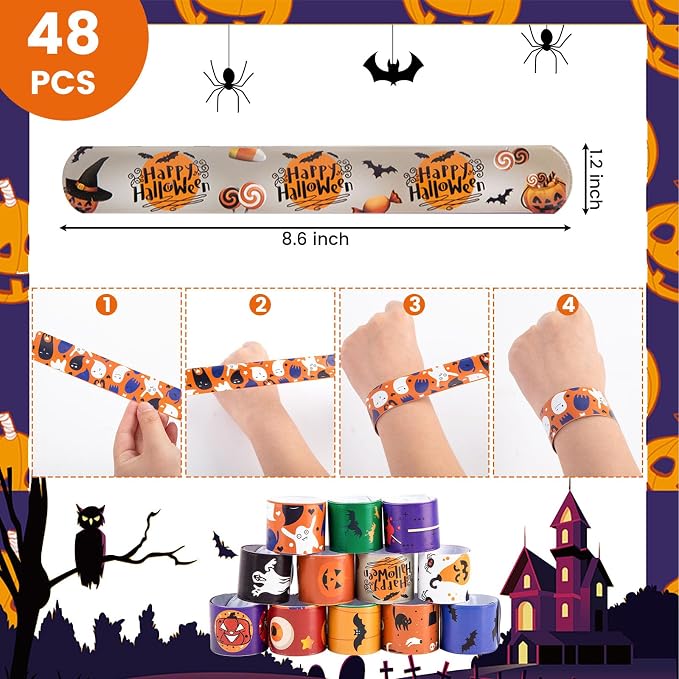LovesTown Halloween Slap Bracelets, Bag Stuffers