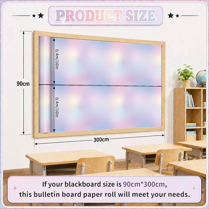 Dreamy Gradient Bulletin Board Roll Non-Woven Fabric Poster 16in X 20ft | Back