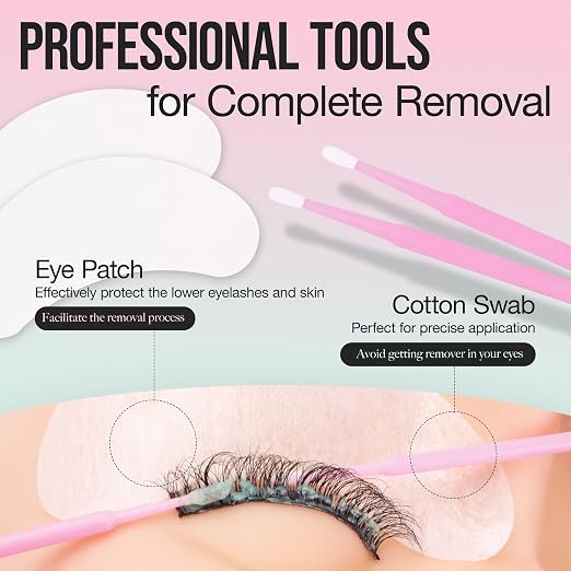 LASHVIEW Lash Glue Remover Cream Gentle Aloe Low Irritation Eyelash Remover Kit