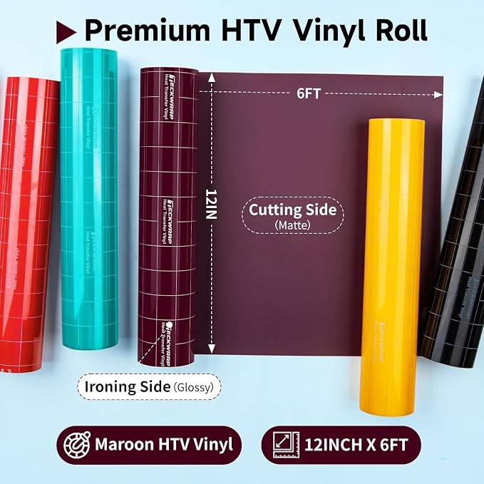 TECKWRAP Heat Transfer Vinyl for T-Shirts, 50+ Washes, REACH Certified & Dryer