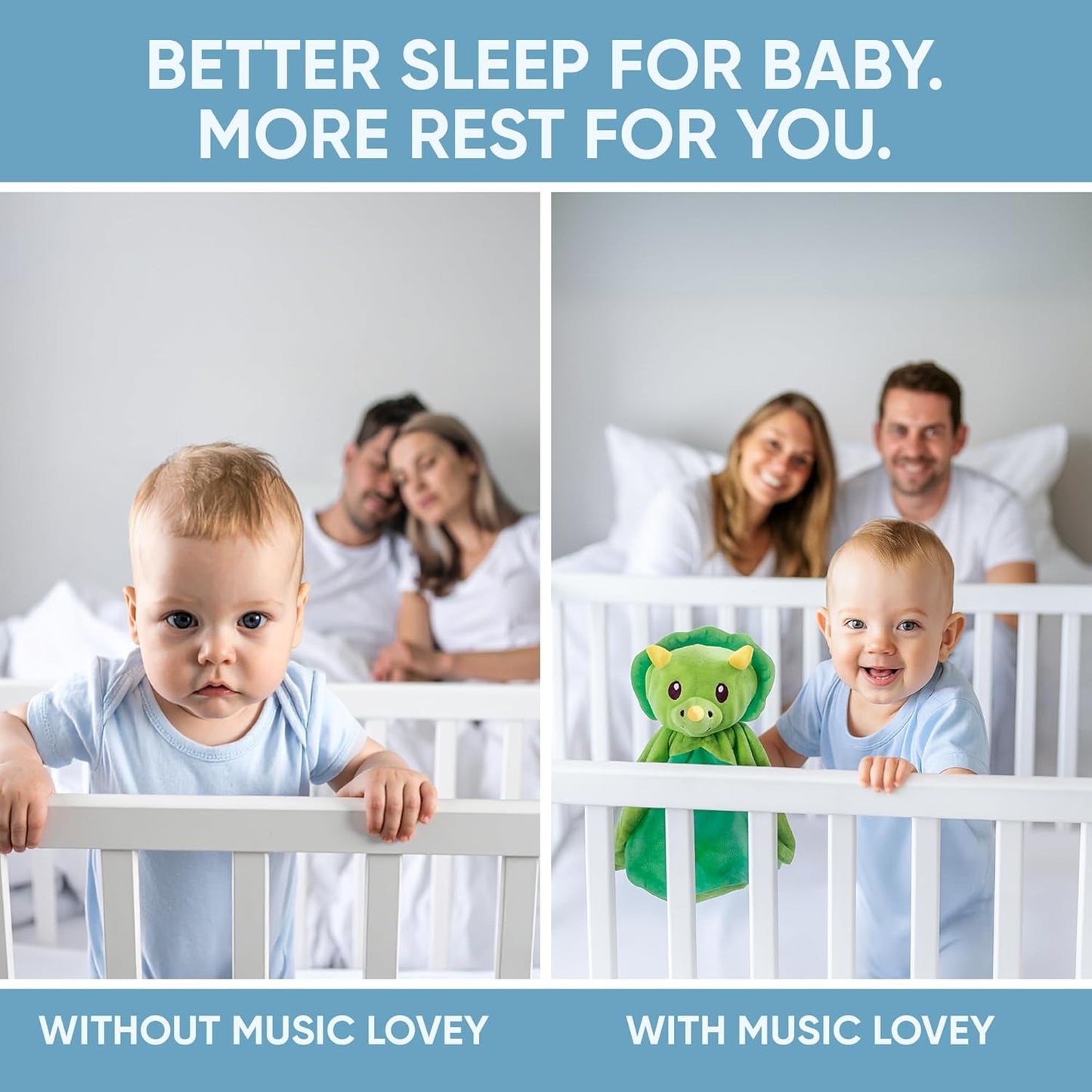 Baby Sleep Soother Green Dino Plush with Heartbeat & Lullaby Sounds, 4-in-1 Sound Machine, Security Blanket & Pacifier Holder, Baby Registry Essential & Christmas Gift for Newborns, Infants & Toddler