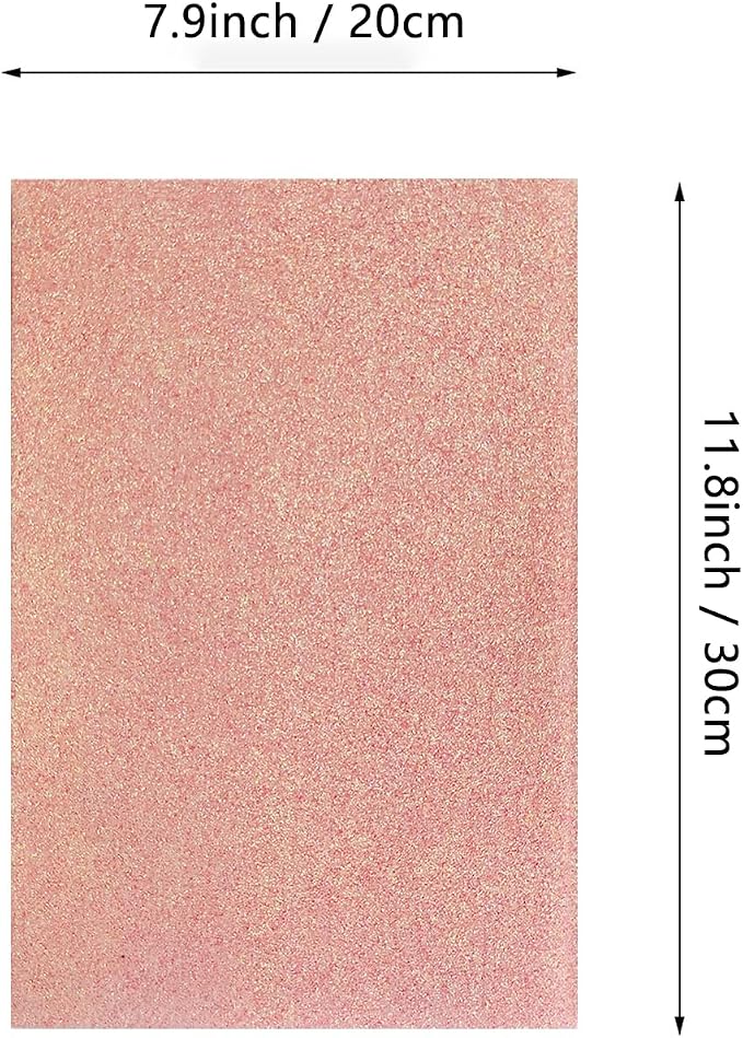 Jtnohx Glitter Felt Fabric, 8 x12 inches Felt Square Glitter