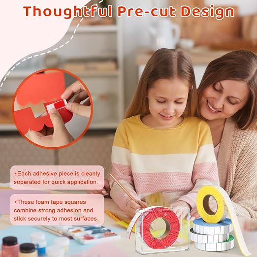 5 Roll Double Sided Foam Tape for Crafts