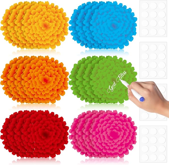 Taobary 24 Pcs 7.09'' Fiesta Flower Cutouts Classroom Bulletin Board