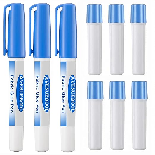 Fabric Glue Pen with Refill, 3 Pack