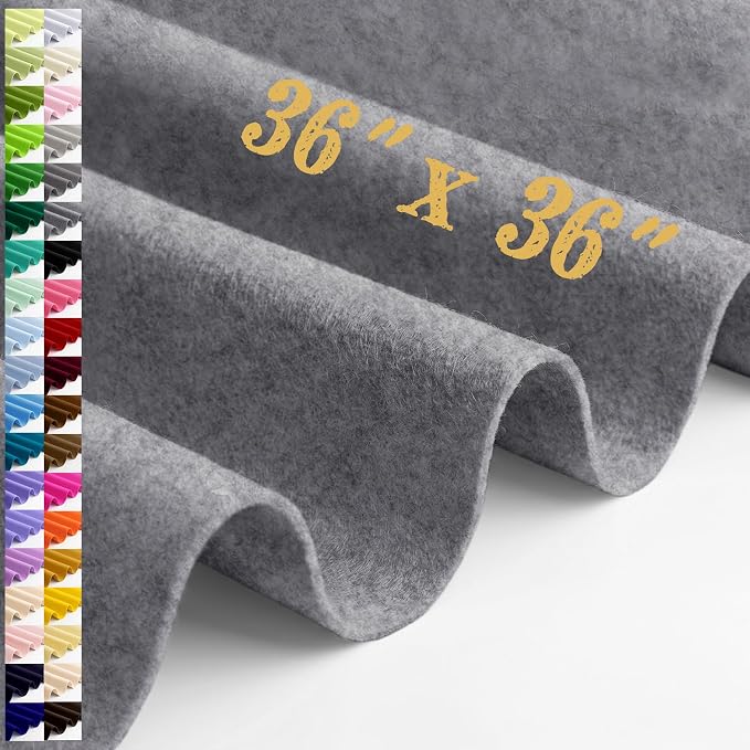 Large Felt Fabric Sheet 36 x 36 Inch, 1.6mm Thick | Soft nonwoven felt