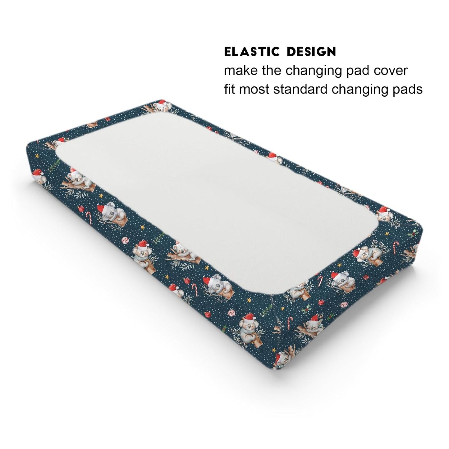 Christmas Koala Baby Changing Pad Cover Australian Animal Diaper Change Table Sheets for Boy Girl Koala Bears Santa Hat Branch Gift Soft Breathable Stretchy Fitted Changing Table Pad Mats 32''x16''
