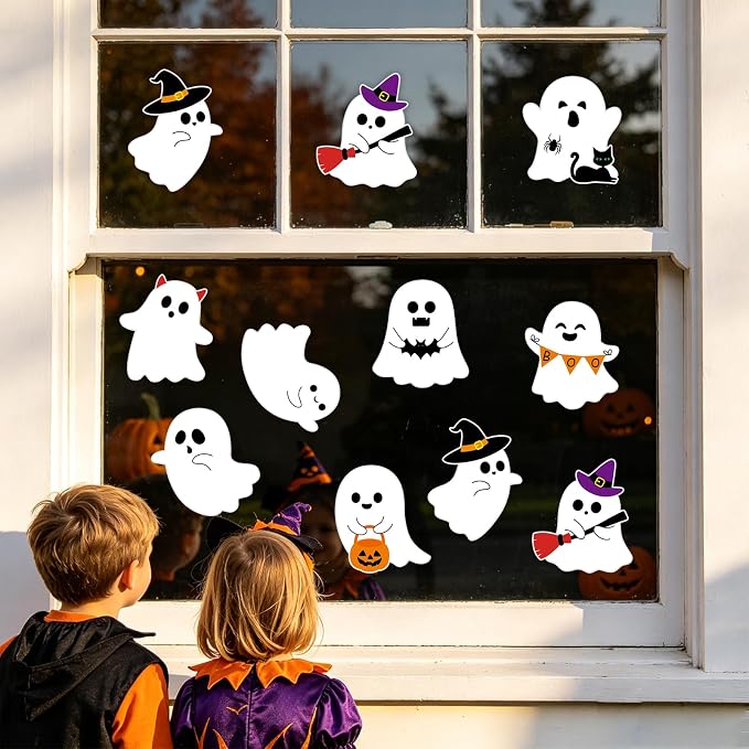 54Pcs Halloween Ghost Cutouts, Classroom Halloween Bulletin Board Decorations