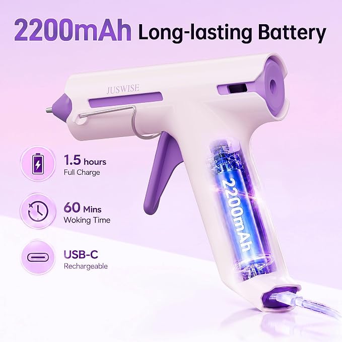 Cordless Hot Glue Gun, Fast Preheating Mini Glue Gun and 20 Sticks Set