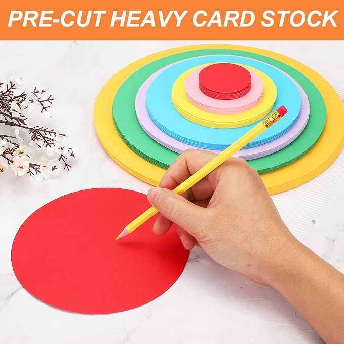 MECCANIXITY 24 Pcs Circle Card Stock, 2 Inch Round Cutouts Paper Thick