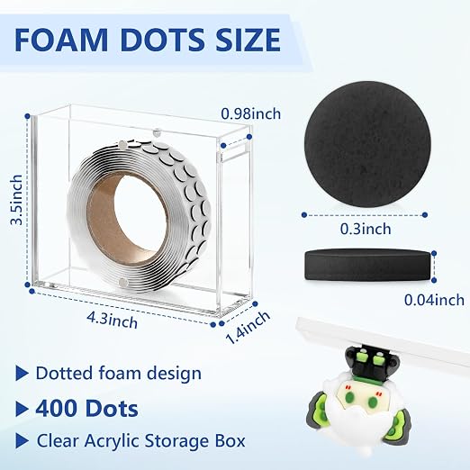 400 PCS 1mm Double Sided Foam Dots
