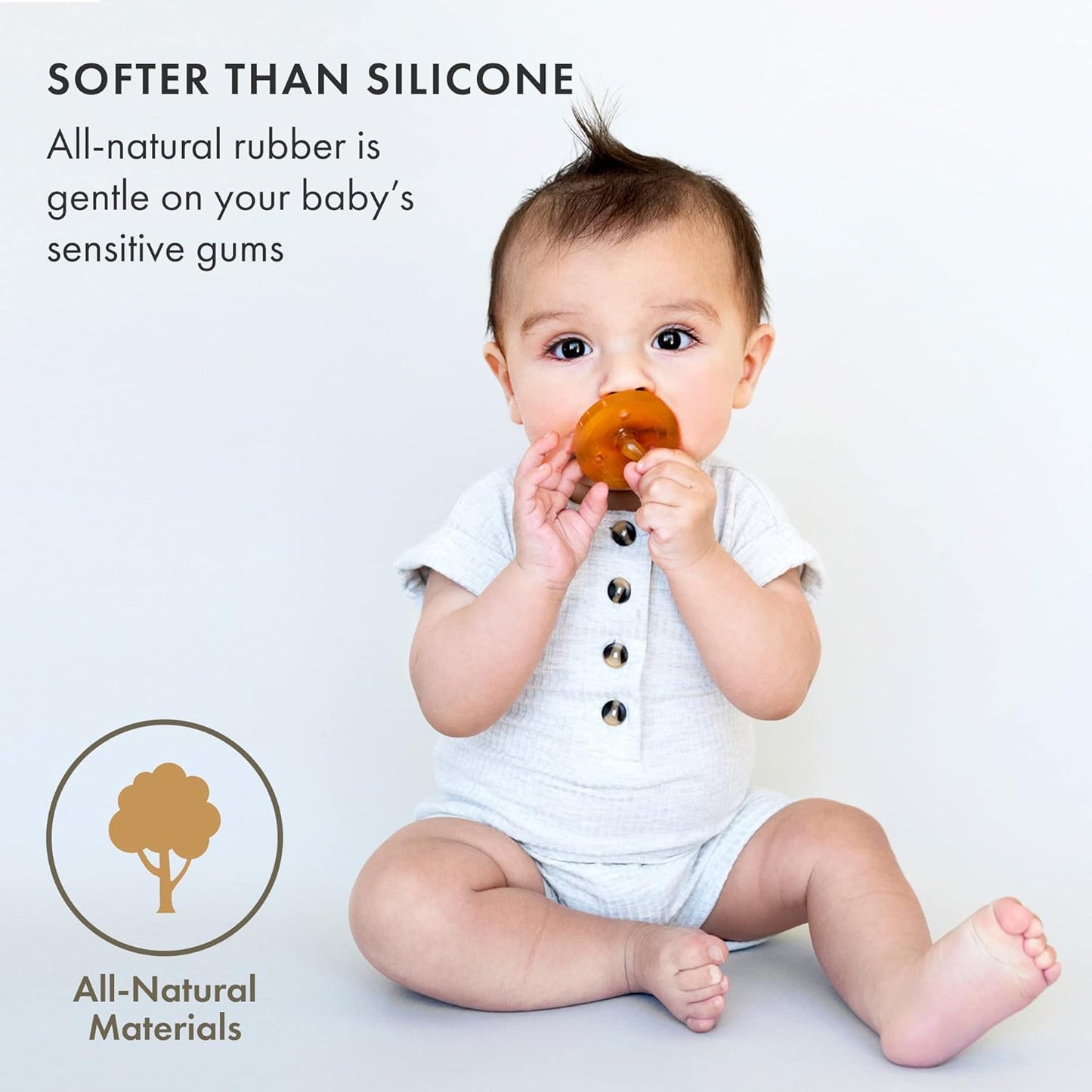 Natursutten Pacifiers 12-18 Months - 1-Pack Original Shield Orthodontic Nipple Natural Rubber Safe & Soft BPA-Free for Breastfeeding Babies - Newborn Pacifiers Made in Italy