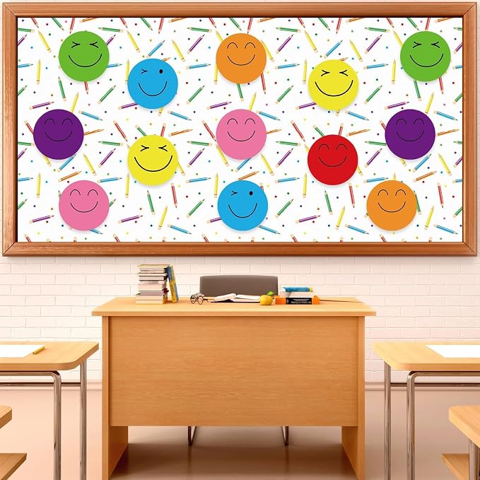 Qyeahkj Colorful Pencil Bulletin Board Paper Roll Pencil Bulletin Board