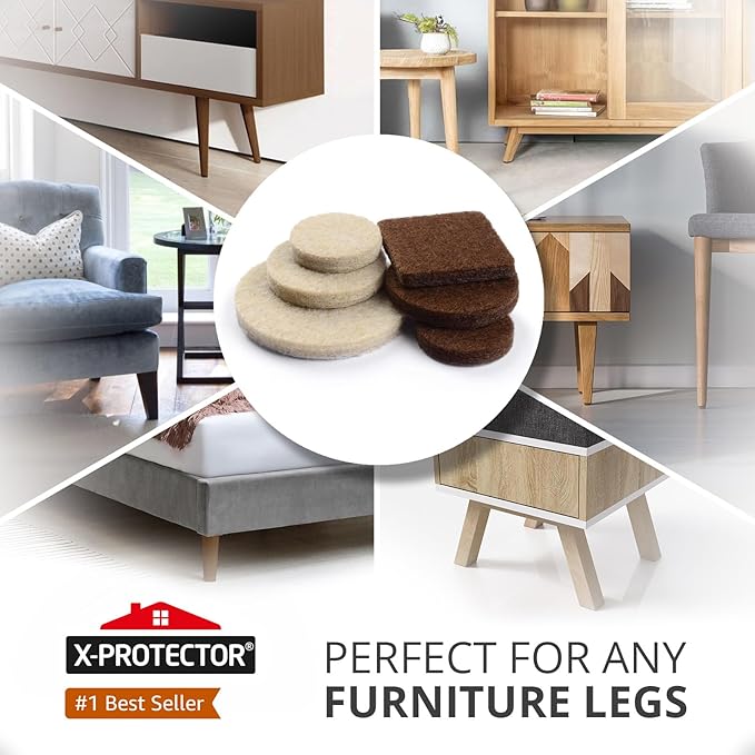 235 pcs Felt Furniture Pads Brown & Beige X-Protector! Huge Quantity of