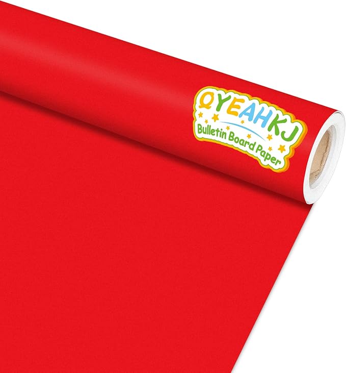 Qyeahkj 17.7in x 20ft Bulletin Board Paper Roll Bulletin Board Background Paper
