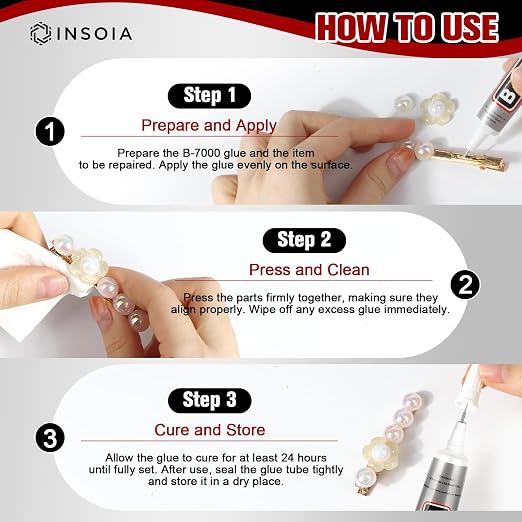 16 PCS 15ml B7000 Rhinestone Glue Clear – Super Glues