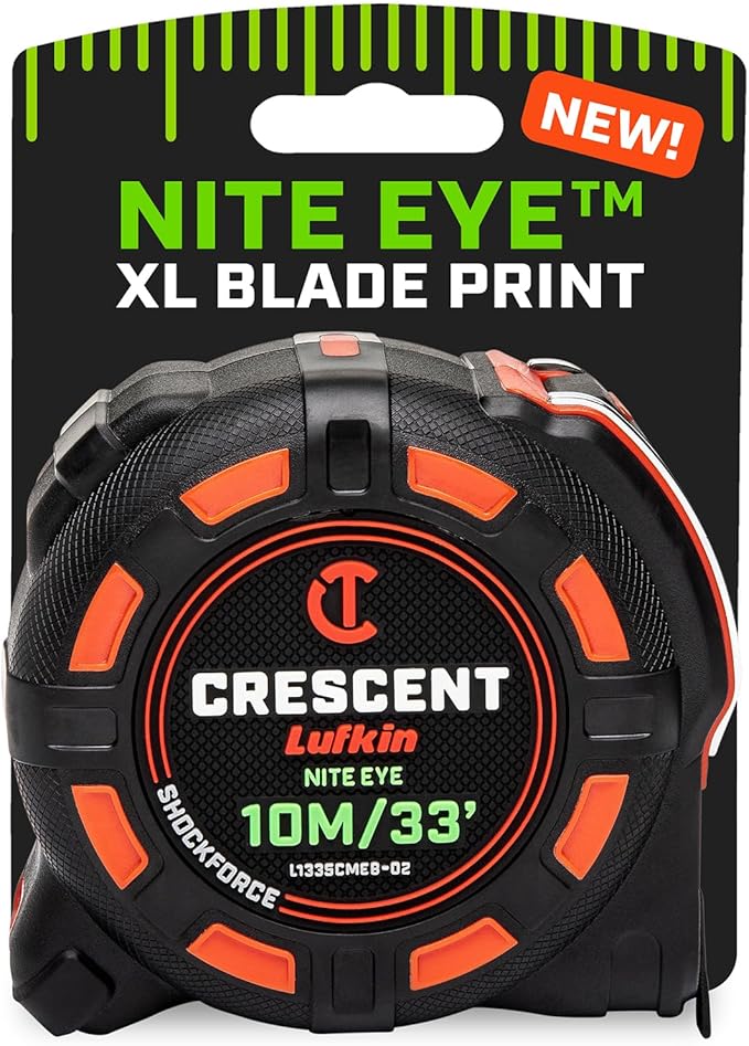 Crescent Lufkin 10 Meter / 35 Ft. SHOCKFORCE NITE EYE Tape Measure |