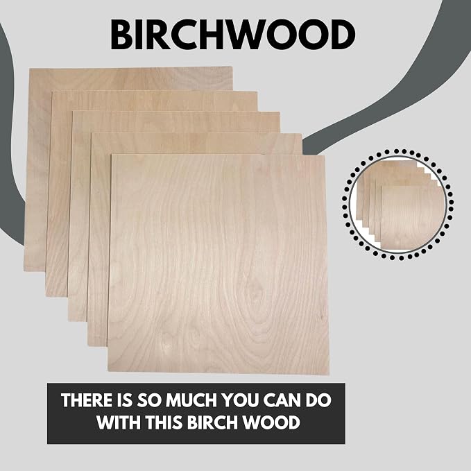 Baltic Birch Basswood Sheets 1/8'', Craft Wood 10 Pack