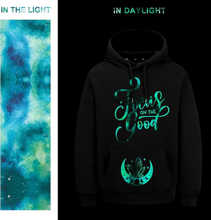 Tintnut Green Galaxy Glow in the Dark HTV Vinyl, stretch washable, suitable
