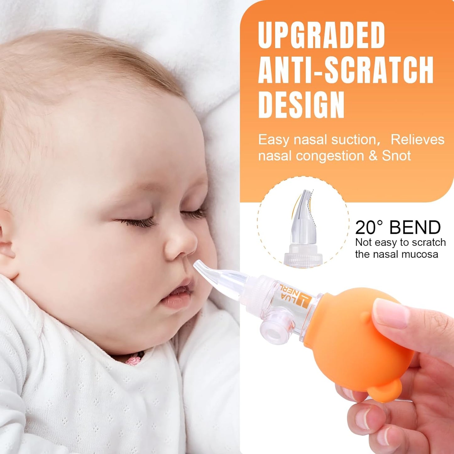 Manual Nasal Aspirator for Baby - Cute Bear-Shaped Nose Cleaner for Newborns & Toddlers, Gentle Suction for Congestion Relief, Easy to Use for Home & Travel