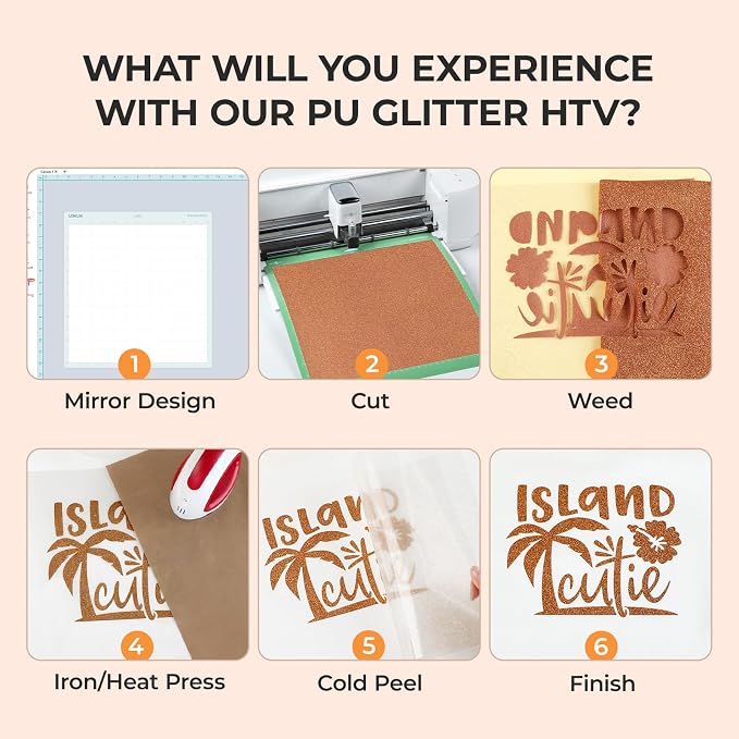 HTVRONT Bronze Glitter HTV Vinyl Roll