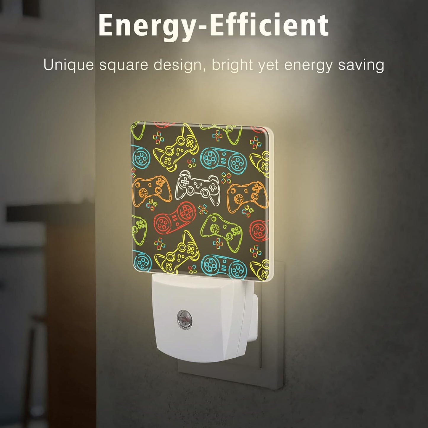 Gampad Gamer Night Lights Plug into Wall for Girls Boys Room, Night Lights LED Lamp with Dusk to Dawn Sensor Nightlight for Bedroom Kitchen Bathroom Hallway Home Wall Decor