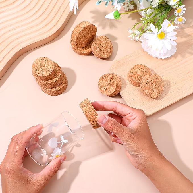 10Pcs Large Cork Stoppers Cork Bottle Stopper Wooden Tapered Corks Plug Beer
