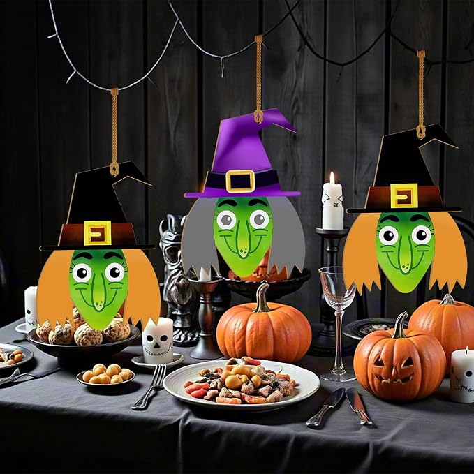 Large Size 7" Halloween Witch Crafts Wooden Halloween Wooden Crafts Slices
